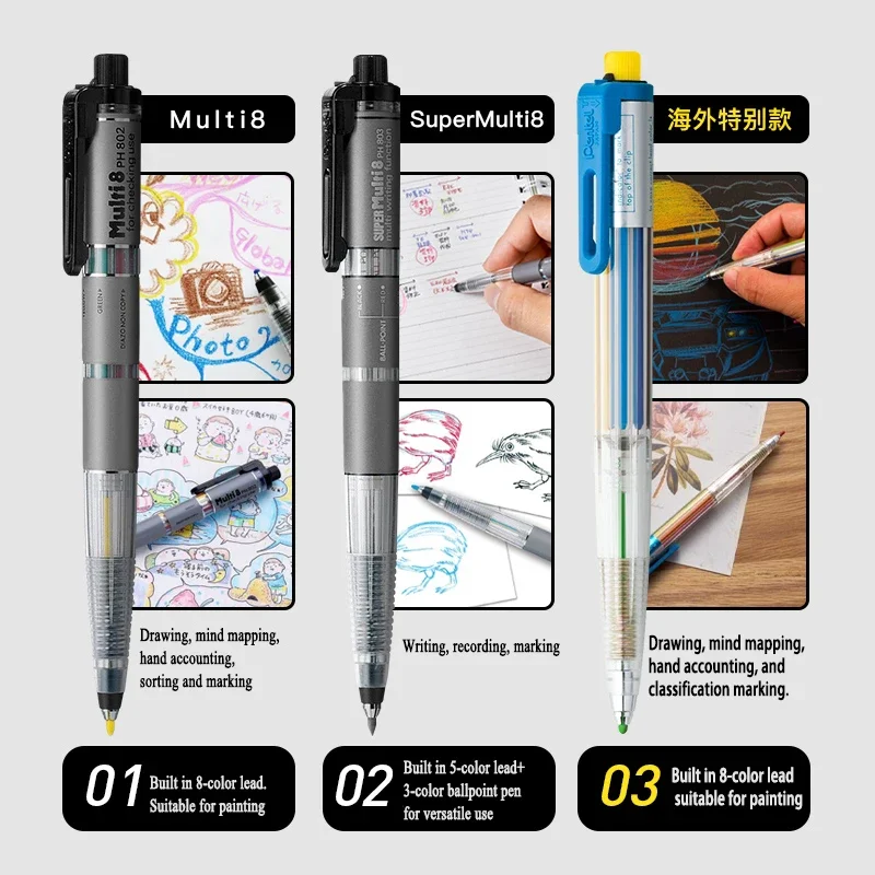 Japan Pentel Multi+8 mechanisc - Pentel Pen Energel recensie en prijs